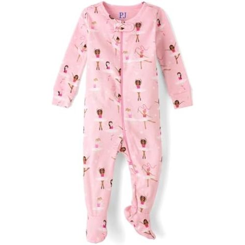 The Children's Place baby-girls And Toddler Snug Fit 100% Cotton One Piece Zip Front Footed Pajama
