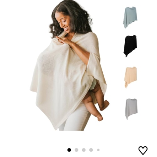 Breathable Nursing Cover Up for Breastfeeding - Privacy Nursing Covers - Newborn Essentials Must Haves - Improved Ponchy by Gold Mamas - Sand