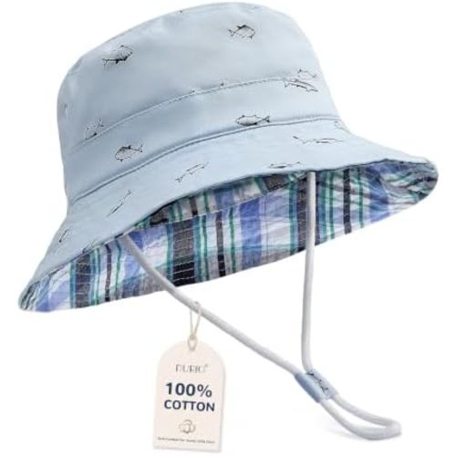 Durio UPF 50+ Baby Sun Hat Wide Brim Toddler Bucket Hats for Boys 0-8 Years