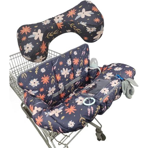 Shopping Cart Cover for Baby/Toddler, Cozy High Chair Cover, with Removable positioner, Dark Blue