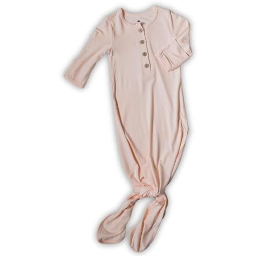 OLLIE'S DAY Baby Knotted Gown Newborn Sleepers, Infant Gowns for Baby Boy and Girl Clothes Sleeper Outfit
