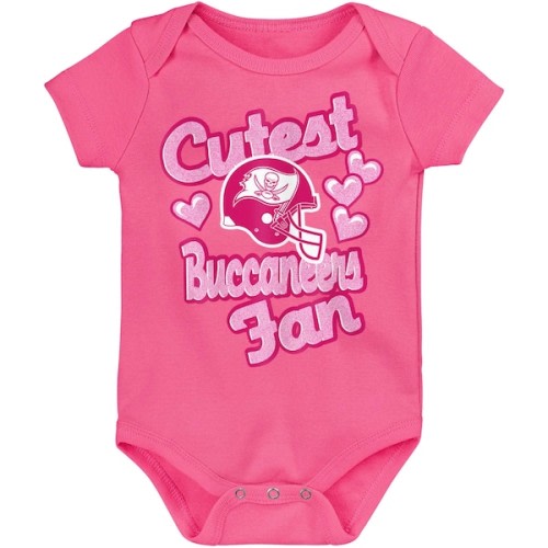 Girls Newborn & Infant Tampa Bay Buccaneers Pink Cutest Fan Hearts Bodysuit