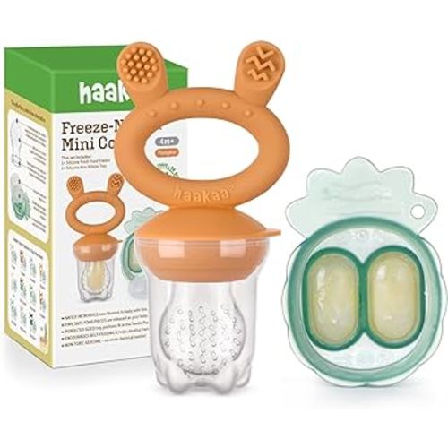 Haakaa Baby Fruit Food Feeder & Mini Freezer Nibble Tray Combo