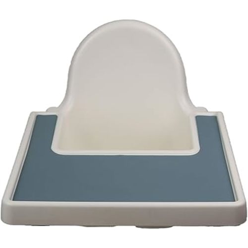 Silicone Placemat for IKEA Antilop Baby Highchair, BPA Free and Dishwasher Safe, Non-Slip Mat (Ocean Blue)
