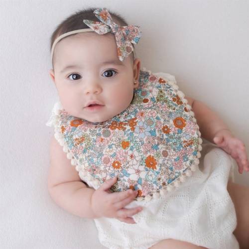 Reversible Baby Bibs Bib Headband Set Vintage Flower Baby - Etsy