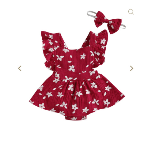 Sunset Floral Onesie Dress & Headband