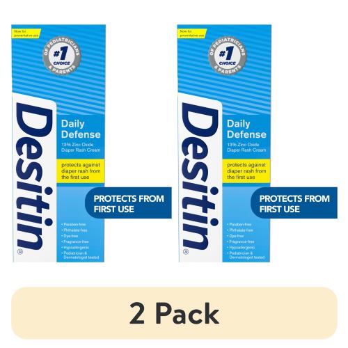 (2 pack) Desitin Daily Defense Baby Diaper Rash Cream, Butt Paste with Zinc Oxide, 4.8 oz