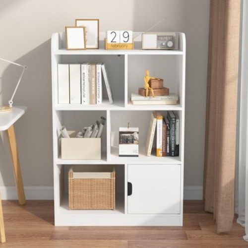 Kids Bookshelf, 6-Cube Bookcase, Multi-functional Cube Storage Organizer, 3 Tier Bookshelf for Study Room, Bedroom, Office, Living Room, Kids Room