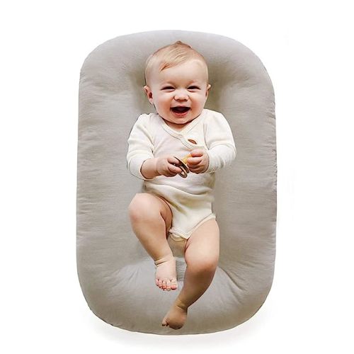Baby Lounger,Loevin Infant Lounger Baby Nest Co-Sleeping Baby Bed Baby Nest Sleeper Baby Nest Lounger Baby Lounger Pillow Baby Lounger Pillow for Newborn Baby Lounger 0-24 Months_Apricot