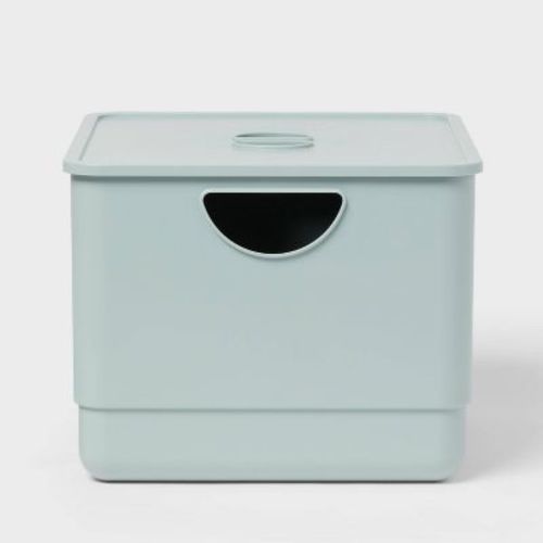 Kids' Storage With Lid Smoke Green - Pillowfort™: Stackable Utility Bin, 13.53l, Spot Clean, 2-piece Set
