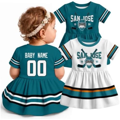 KREDE Baby Girl Clothes Personalized Baby Dress Custom Name Number Short Sleeve Dress for Baby Girl Gifts