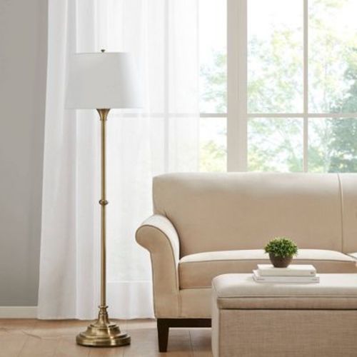 Hampton Hill 16"x59" Aelorian Floor Warm Soft Classic Elegant (Includes LED Light Bulb) Lamp: Iron Base, Polyester Shade, UL Listed
