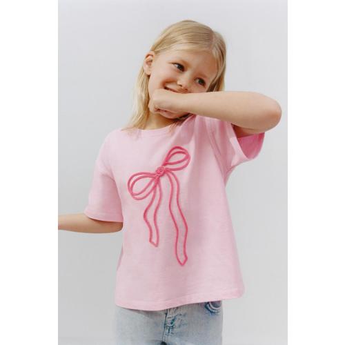 DRAWSTRING BOW T-SHIRT - Pink | ZARA United States