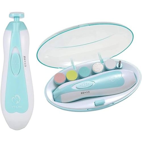 Baby Nail Trimmer File - LT Safe Electric Nail Clippers Kit for Newborn Infant Toddler Kids Toes and Fingernails - Care, Polish and Trim (Blue)