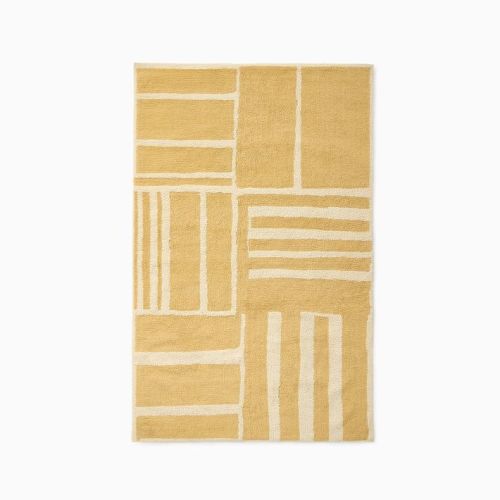 Kids Washable Striped Blocks Rug