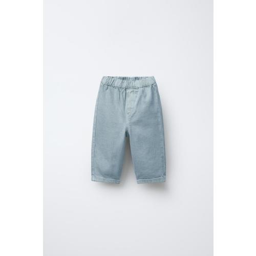 WIDE FIT TWILL PANTS - Mid-blue | ZARA United States