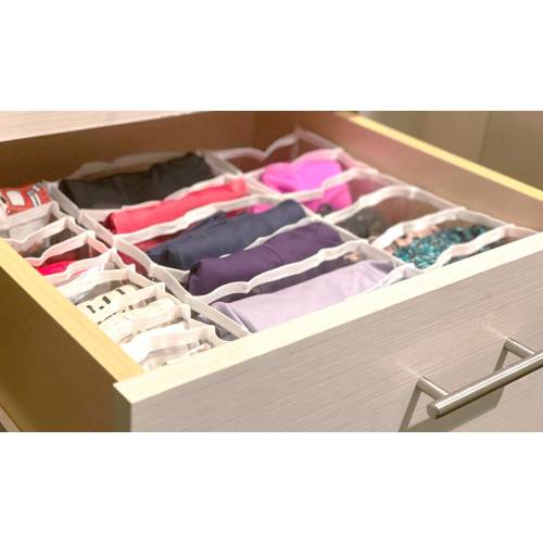 Drawer Organizer for Lingerie Storage, Bra, Underwear & Clothing Storage, Closet Organization, Sock Organizer, Baby Clothes or Belt Holder