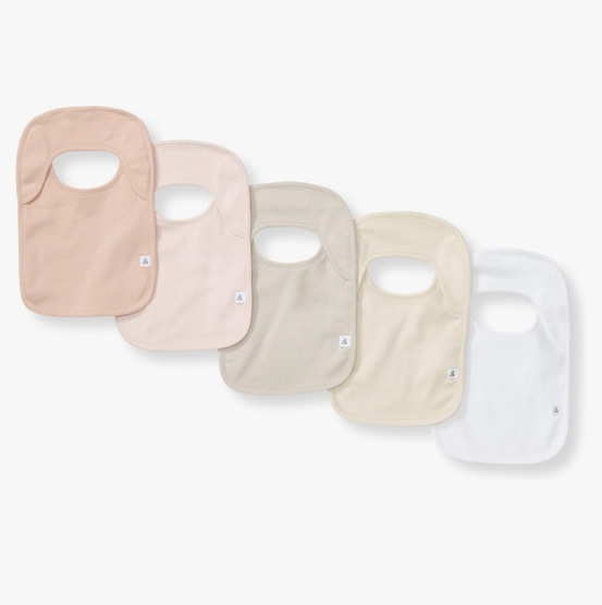 Burt’s Bees Baby Unisex Baby Bibs, Lap-Shoulder Drool Cloths, 100% Organic Cotton with Absorbent Terry Towel Backing Bibs
