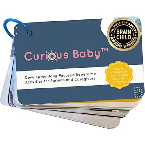 Curious Baby™ Award Winning 40+ Activities for Baby & Me (0-12 Months) | Developmentally-Focused and Stimulating Creative Playtime Ideas for Baby & Me | Includes Black/White High-Contrast Cards
