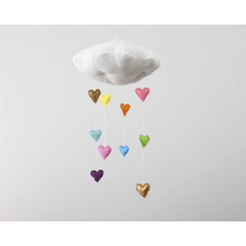 Golden Rainbow Heart Cloud Mobile