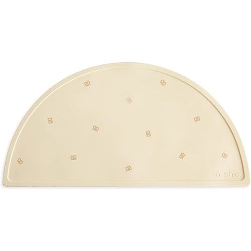 mushie Silicone Placemat for Kids | BPA-Free Non-Slip Design (Pretzel)