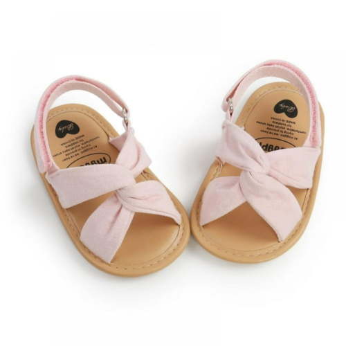 Infant Baby Girls Summer Sandals with Flower Soft Sole Newborn Toddler First Walker Crib Dress Shoes 0-18Months