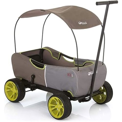 hauck Eco Wagon with Multipurpose Hand Pulled Utility, Steel Tube Framing, and Easy Fold Feature for Kids Pull Along Wagons, Forest Green