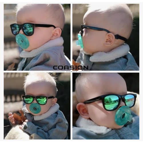 COASION Bendable Flexible Polarized Newborn Baby Sunglasses with Strap for Infant Boys Girls Age 0-12 Months CA8042