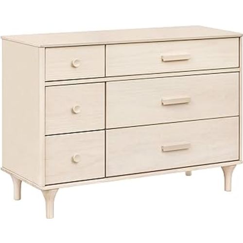 Babyletto Lolly 6-Drawer Assembled Double Dresser in Washed Natural, Greenguard Gold Certified