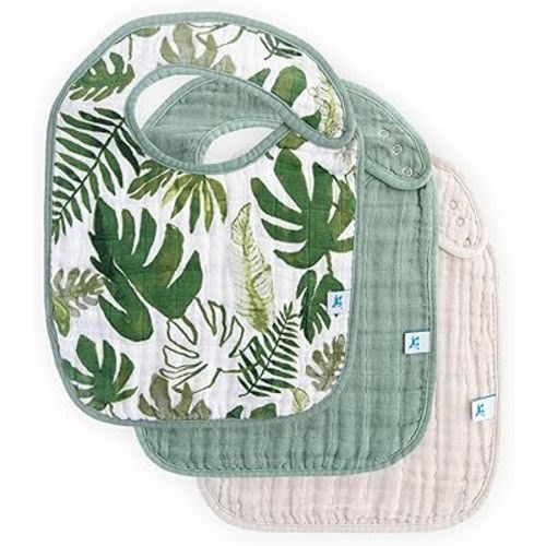 Little Unicorn Cotton Muslin Classic Bib 3 Pack – 100% Cotton – Machine Washable - 3 Lightweight, Breathable Layers
