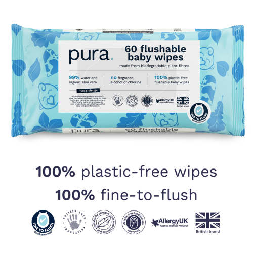 Flushable Eco Baby Wipes | Pura