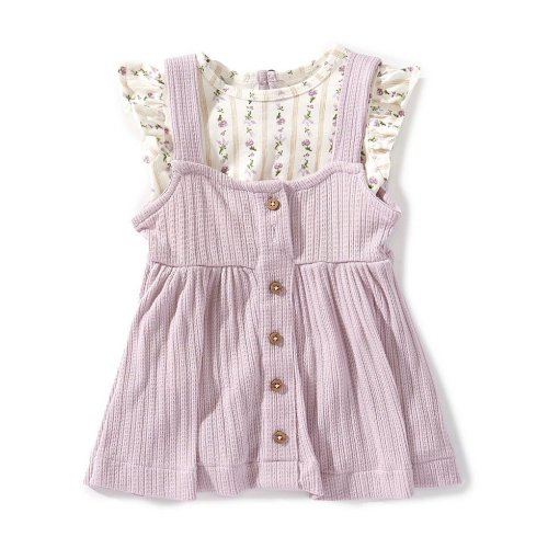 Burt's Bees Baby Girls Farmhouse Floral T-Shirt & Dress Set