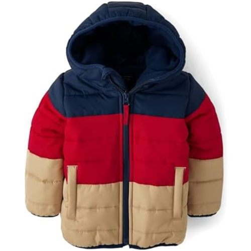 The Children's Place Baby and Toddler Boys' Medium Weight Wind-Resistant, Water-Resistant Puffer Jacket