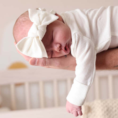 Bamboo Waffle Knit Large Bow Headwraps