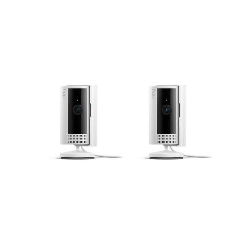 Ring 1080p Indoor Cam (2nd Gen) Security Camera 2pk - White: Motion Alerts, Night Vision