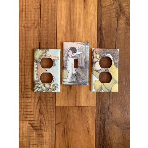 Where the Wild Things Are Light Switch and Electrical Outlet Covers, Upcycled, Max