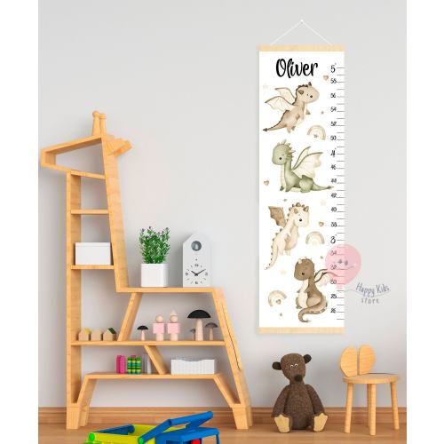 Dragons height chart Personalized growth chart Dragons baby room Nursery decor