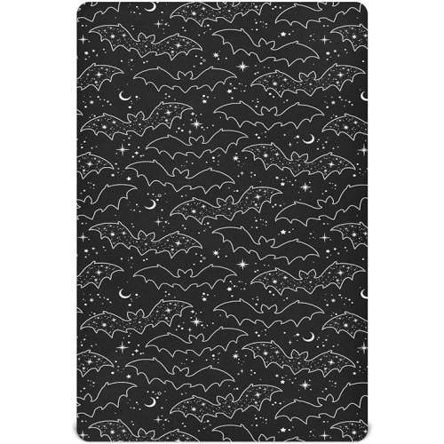 Cartoon Bats Crib Sheets for Boys Girls - Portable Microfiber Fitted Crib Sheet for Playard and Mini Crib Mattress, Soft & Breathable, 27x39 Inch