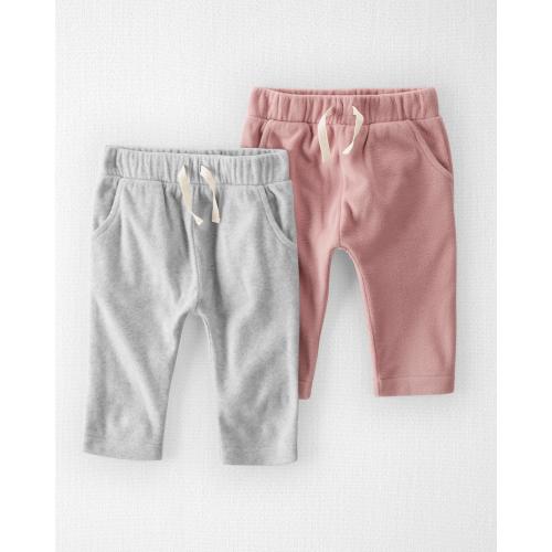 Carter's Little Planet Baby 2-Pack Recycled Fleece Pants - 6M - Style,Cloudy Day/Grey Winter