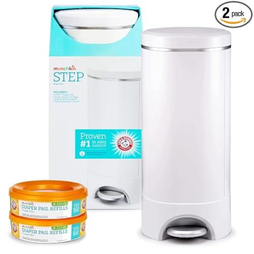 Munchkin® Step Diaper Pail Bundle - Includes Diaper Pail, Refill Rings, Bags and Baking Soda Puck