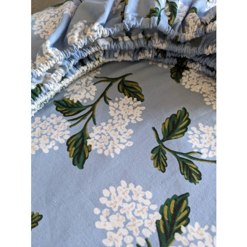 Rifle paper co. Crib Bedding .white blue floral baby Hydrangea .Mini Crib sheet Blue Bassinet Sheet Fitted Sheet Vintage Floral