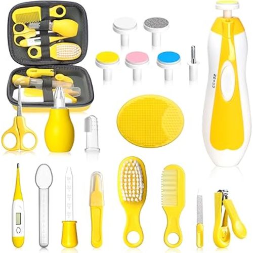 Baby Healthcare and Grooming Kit, Portable Baby Safety Care Set, Baby Essentials kit for Newborn(Yellow 20 in 1)
