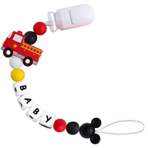 Car Pacifier Clip for Boys Handmade Stroller Clip Silicone Pacifier Chain Holder Clips