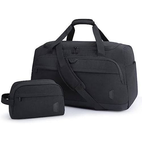 Duffle Bag for Travel,BAGSMART Carry on Weekender Overnight Bag,Travel Duffel Bag with Toiletry Bag,Shoe Bag (Black,65L)