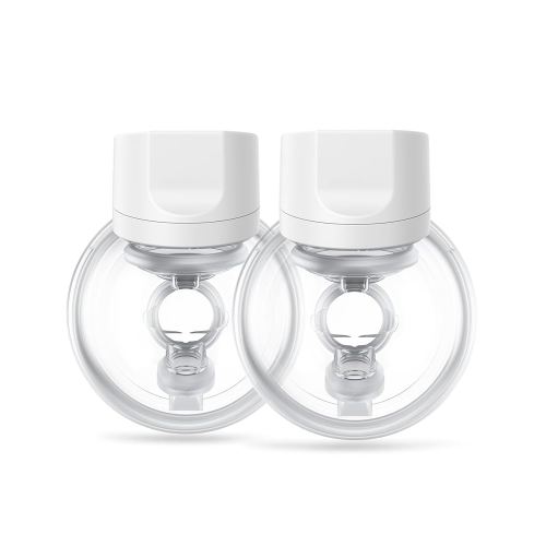 Momcozy Wearable Electric Breast Pump – Portable, Wireless, Adjustable Suction, Soft DoubleFit Flanges, Smart Display (24mm, 2-Pack, Light White)