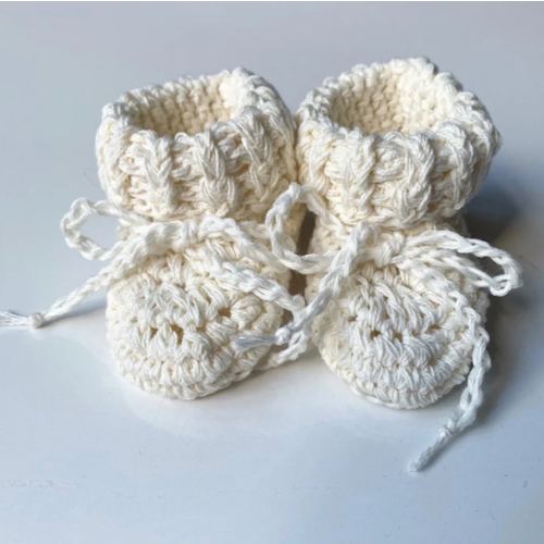 Cotton Tie Baby Booties