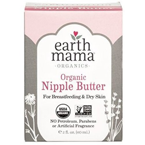 Organic Nipple Butter Breastfeeding Cream by Earth Mama | Lanolin-free, Safe for Nursing & Dry Skin, Non-GMO Project Verified, 2-Fluid Ounce - Pack of 1