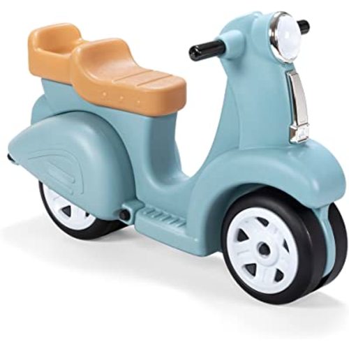 Amazon.com: Step2 Ride Along Scooter – Aqua – Ride On Toy with Vintage-Style Design, Foot-to-Floor Toddler Scooter with Four Wheels for Extra Stability