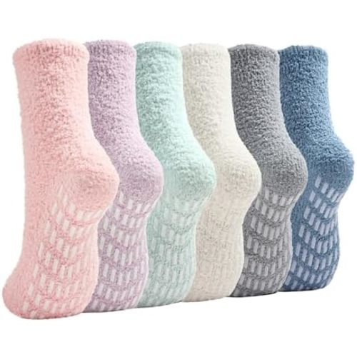 Slipper Socks for Women Men Grip Hospital Socks with Grips Fuzzy Non Slip Warm Womens Gifts