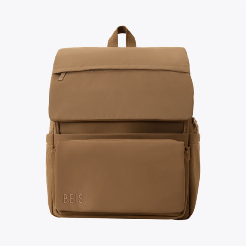 BÉIS 'The Ultimate Diaper Backpack' in Camel - Diaper Bag Backpack in Camel Brown